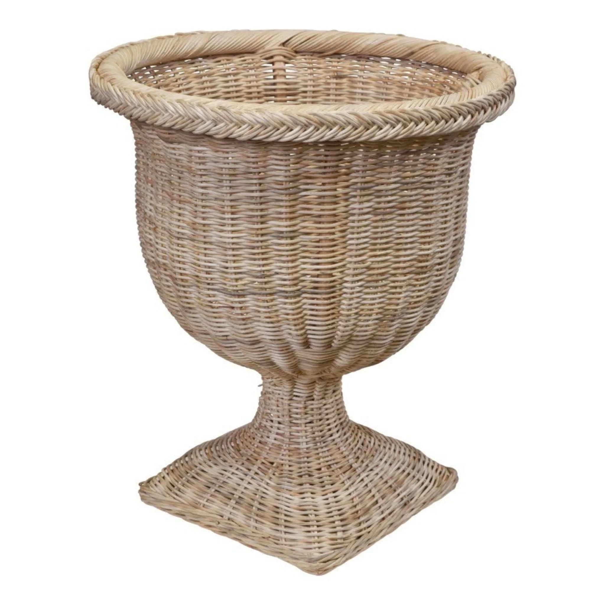 minimalist steel photo frame-Braided Wicker Urn