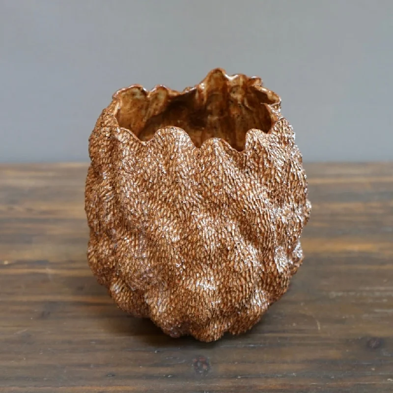 quirky bird sculpture-Brown Sea Urchin #LK783