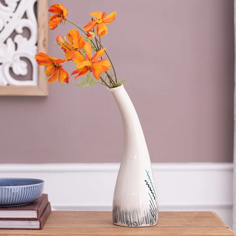 sleek stainless candle stand-Ceramic Flower vase