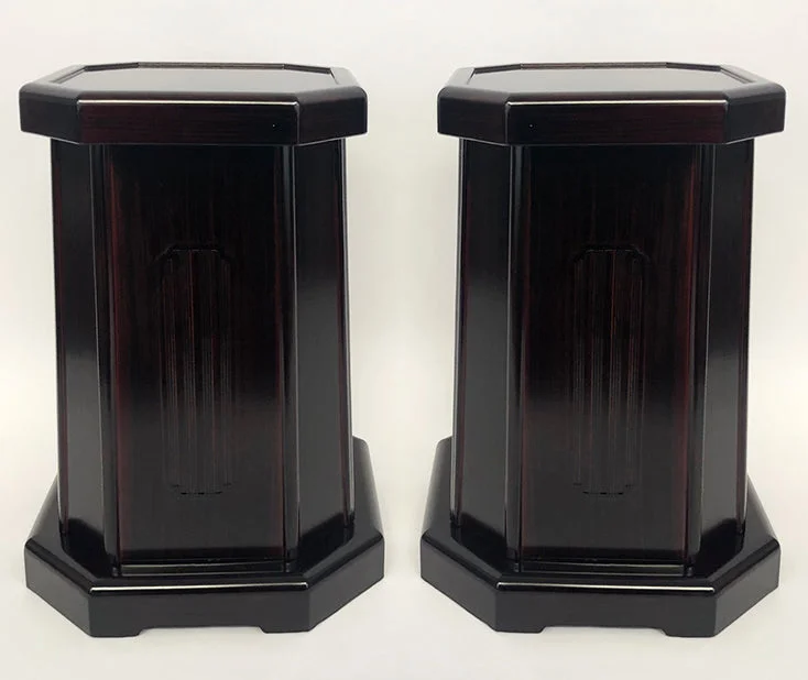 sleek glass flower vase-12" Tall Black Ebony Vase Stands