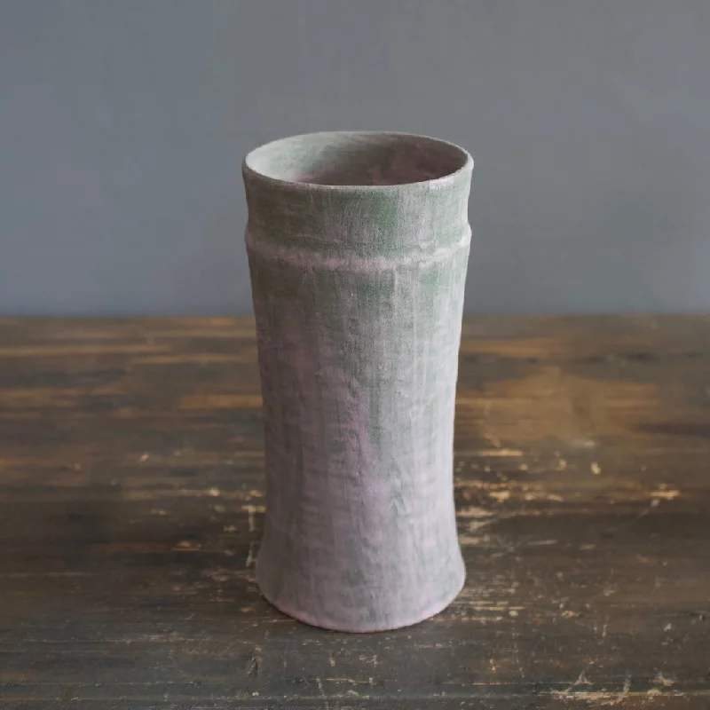 textured jute table runner-Cylinder Flower Vase Olive / Pink #JT293