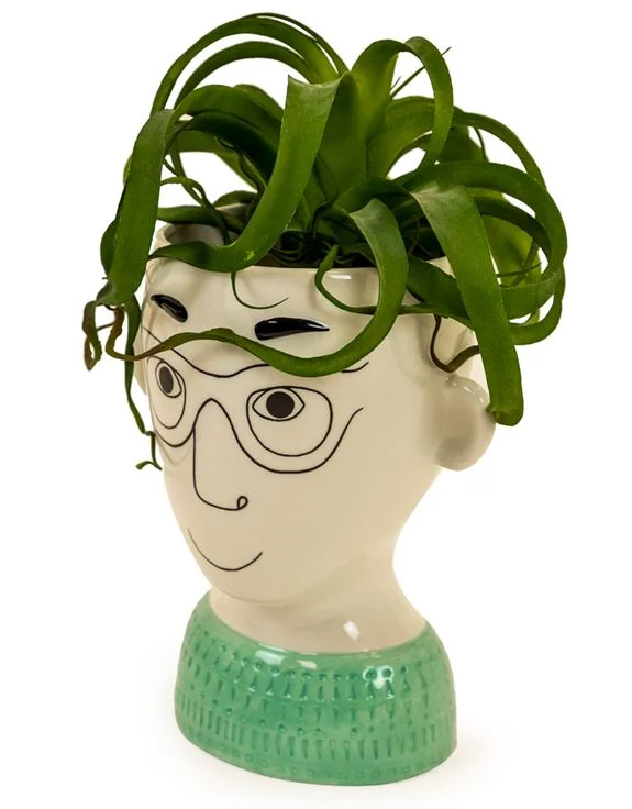 elegant brass table light-Doodle Man's Face Vase - Glasses