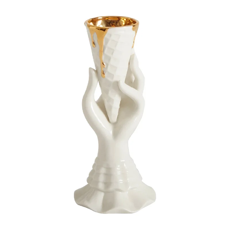 sleek stainless vase-Gilded I-Scream Vase