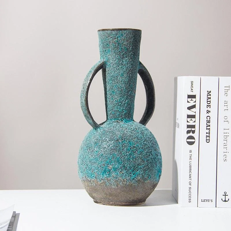 retro steel wall shelf-Nile Textured Ceramic Vase