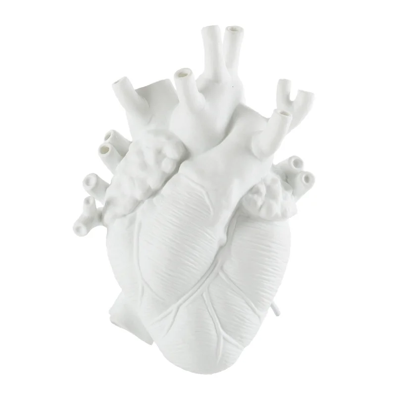 quirky fox sculpture-'Love in Bloom' Heart Vase | White