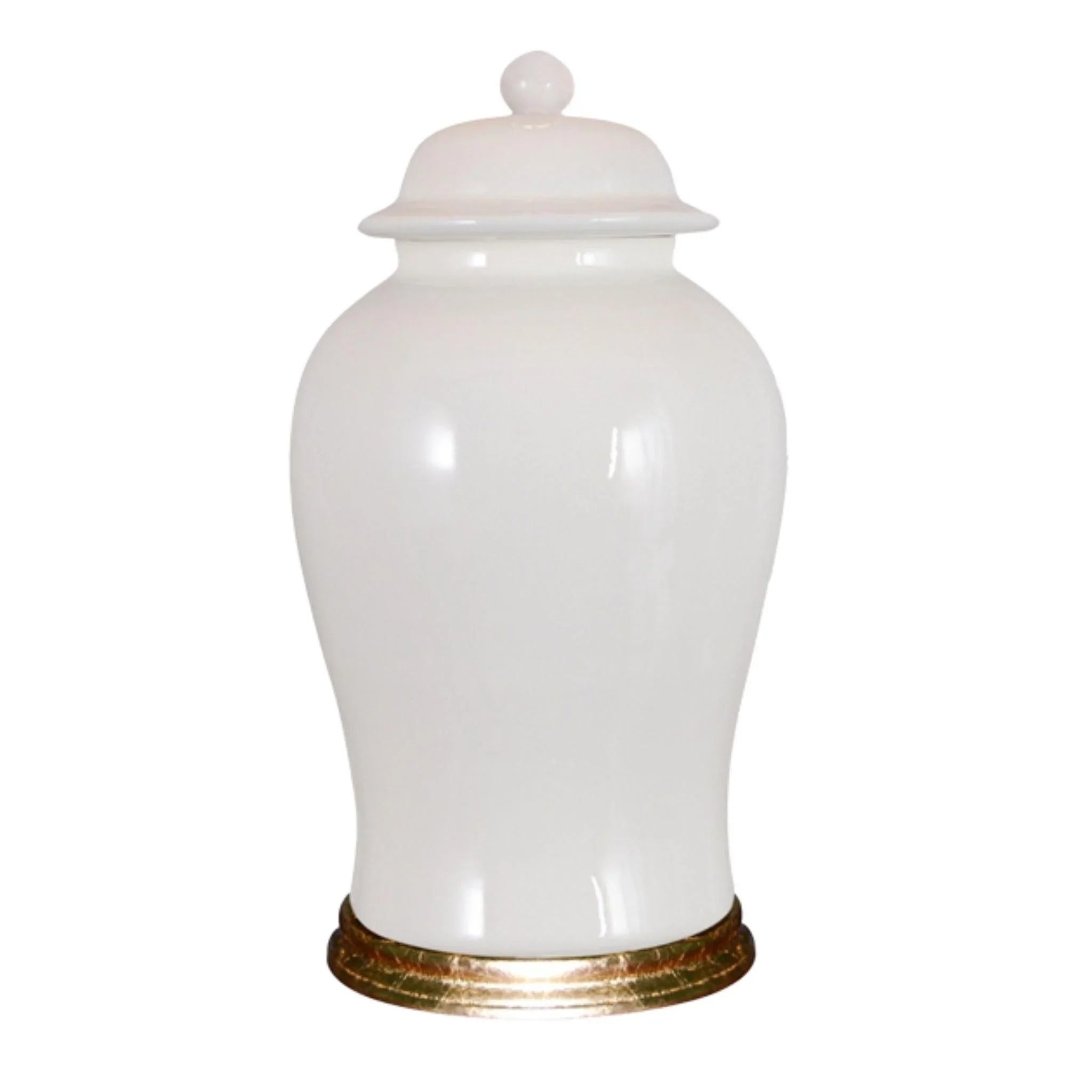 rustic cedar lamp-White and Gold Leaf Porcelain Temple Jar