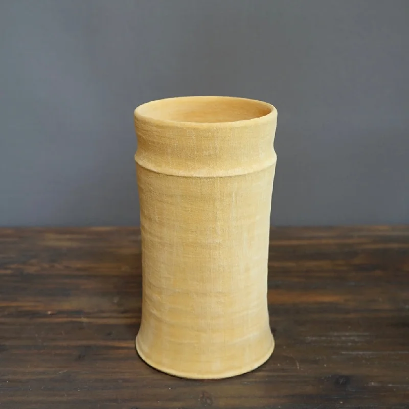 textured cotton throw-Yellow / Orange Column Vase #JT347C