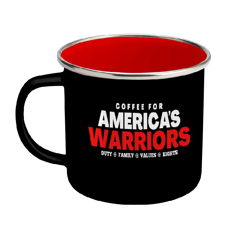 pastel stoneware mug-America's Warriors Enamel Steel Mug 12 oz