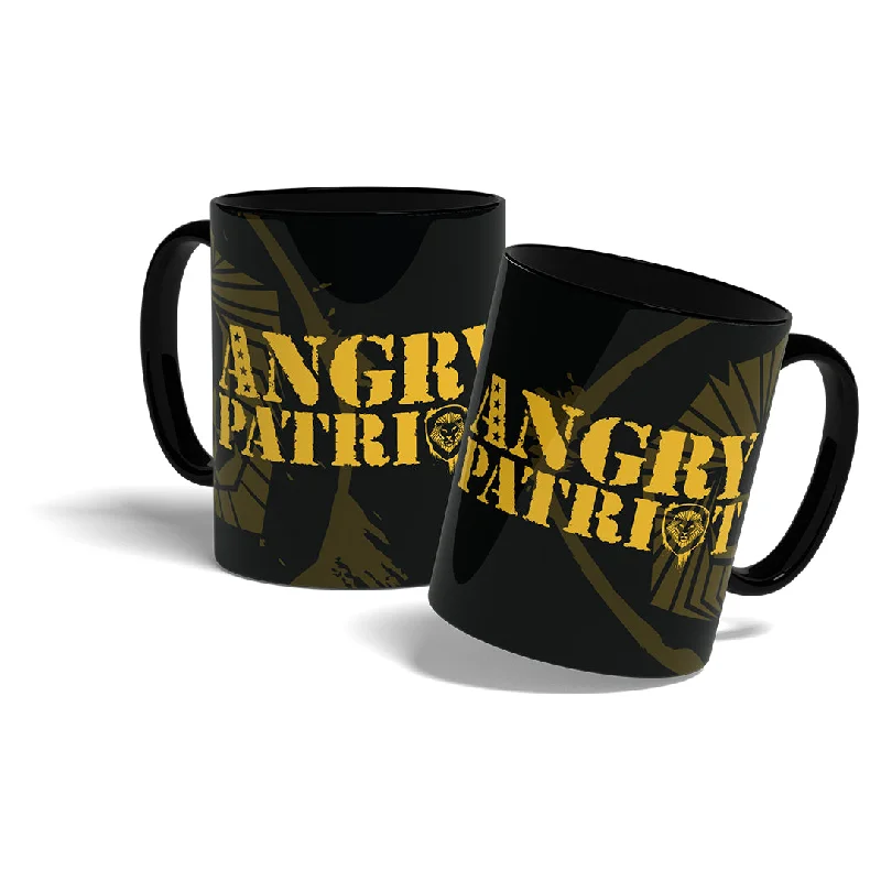 eco-friendly silicone cup-Angry Patriot Black & Gold Valuetainment Mug