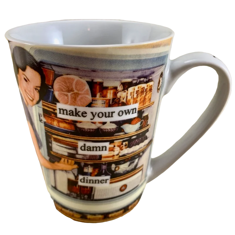 modern insulated tumbler-Anne Taintor Make Your Own Damn Dinner Mug PPD