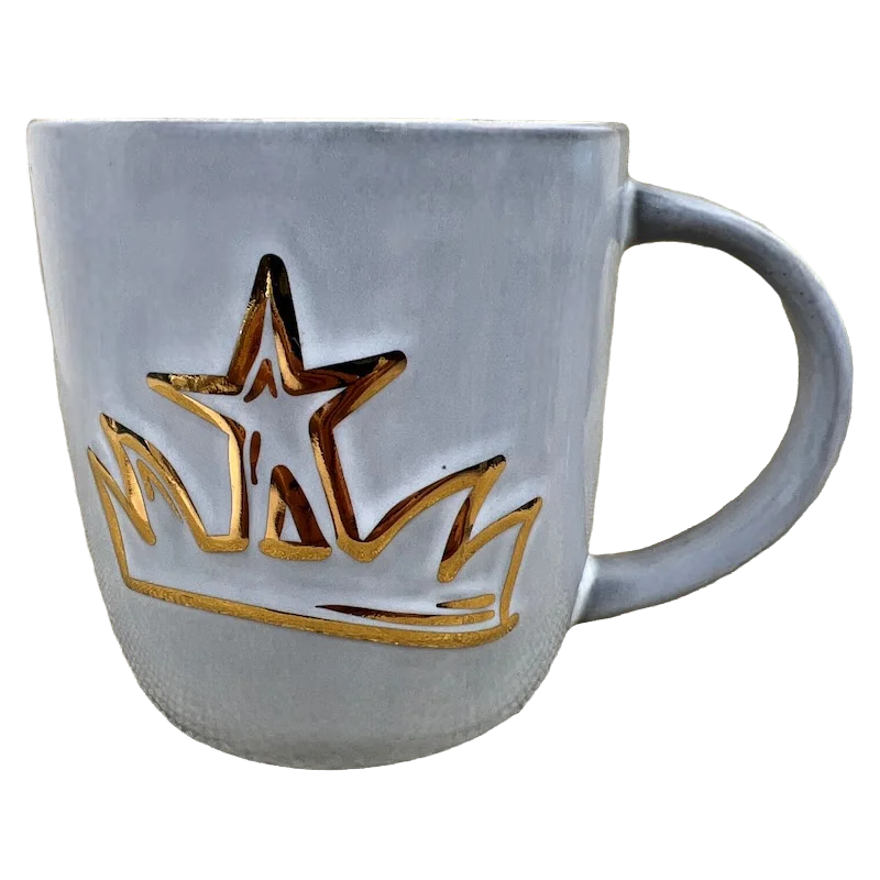 quirky cartoon tumbler-Anniversary Collection Siren Golden Crown 14oz Mug 2016 Starbucks