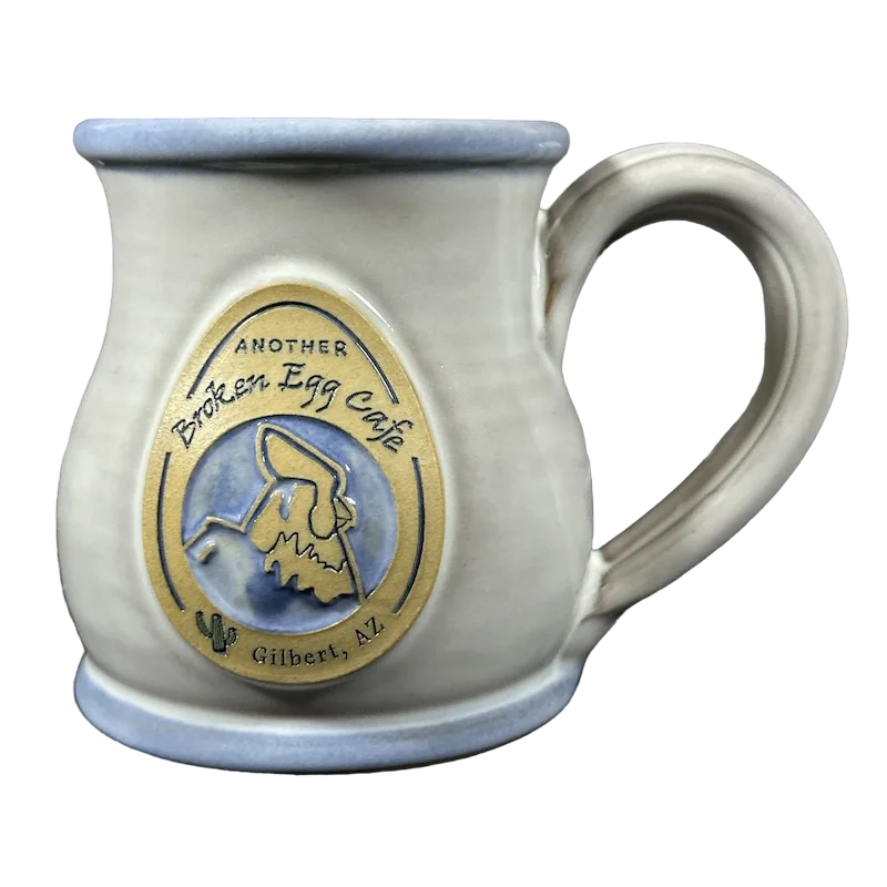 retro enamel coffee mug-Another Broken Egg Cafe Gilbert Arizona Mug 2022 Deneen Pottery