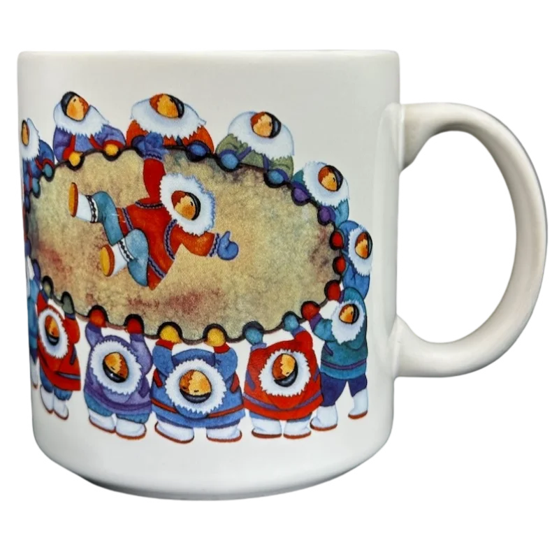 luxury gold tumbler-Barbara Lavallee Inuit Children Playing Mug Arctic Circle Enterprise