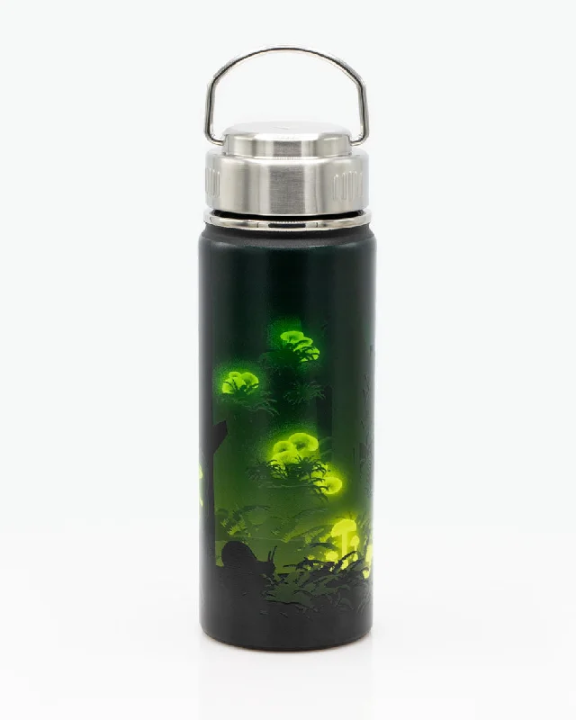 eco bamboo drinking cup-Bioluminescent Mushrooms 18 oz Steel Bottle