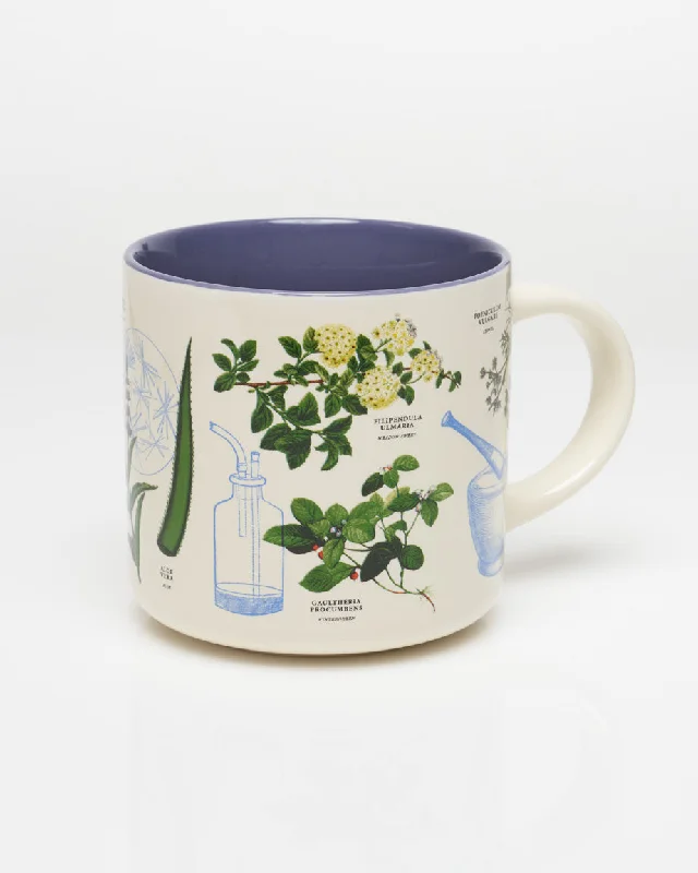 hand-painted glass teacup-Botanical Pharmacy 15 oz Ceramic Mug