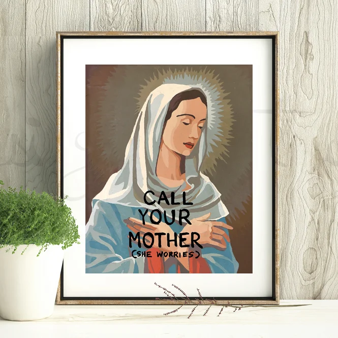 elegant bone china tumbler-Call Your Mother - Mary Mother of Jesus Print