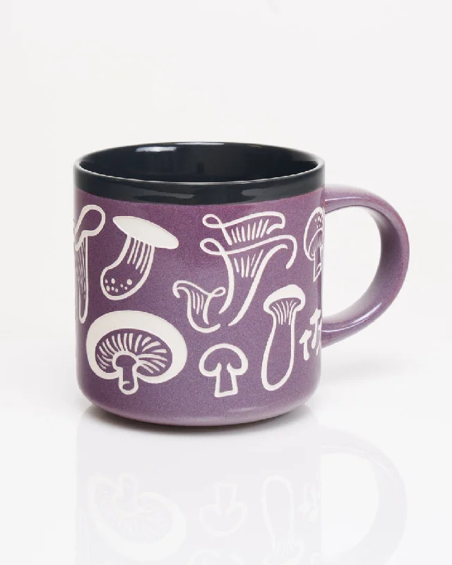 textured ceramic tumbler-Fabulous Fungi Hand Carved 15 oz Ceramic Mug