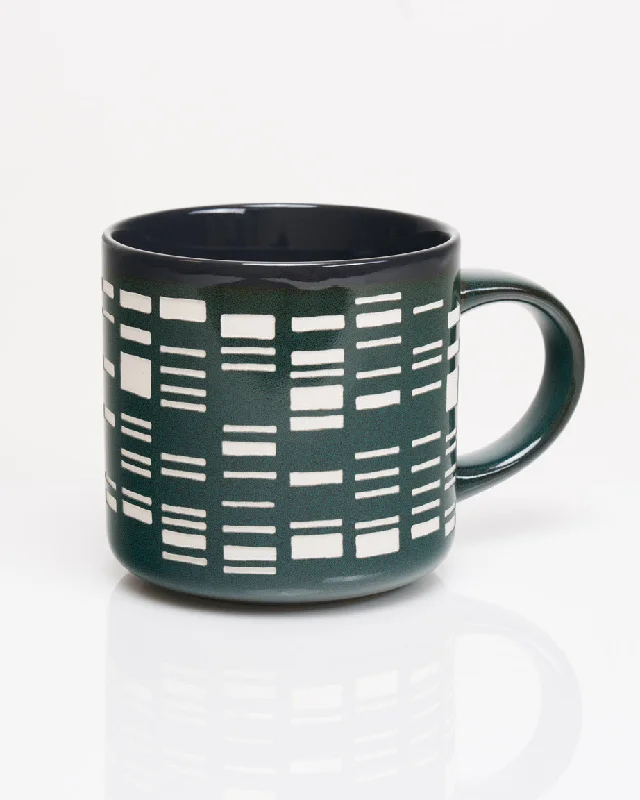 durable ceramic mug-Gel Electrophoresis Hand Carved 15 oz Ceramic Mug