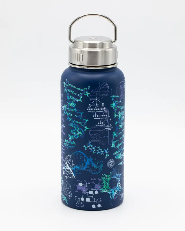 floral enamel tumbler-Genetics & DNA 32 oz Steel Bottle