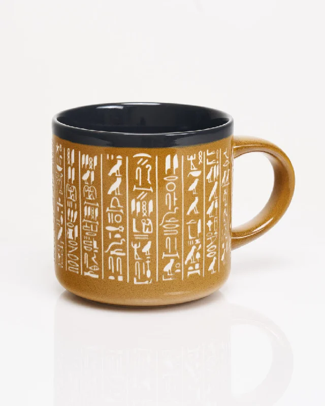 handcrafted glass cup-Hieroglyphics Hand Carved 15 oz Ceramic Mug