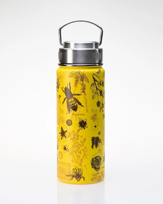 eco bamboo tumbler-Honey Bee 18 oz Steel Bottle