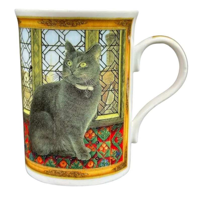 lightweight ceramic mug-Ivory Cats Lesley Anne Ivory Gray Cat Mug Crown Trent