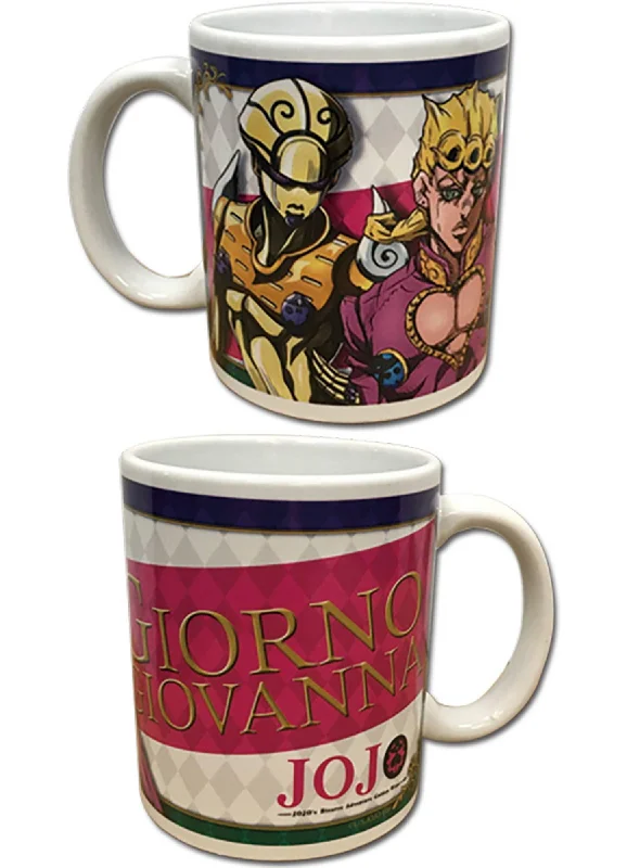 frosted glass coffee cup-Jojo's S4 - Giorno Giovanna Mug