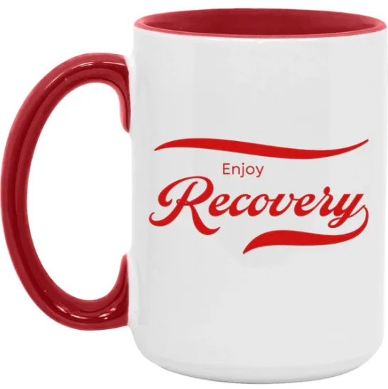 modern black tumbler-Mug - Enjoy Recovery