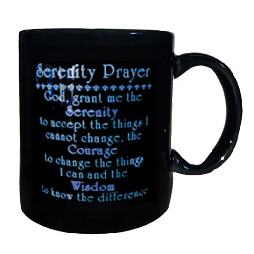 hand-painted glass mug-Mug -- Serenity Prayer Mug