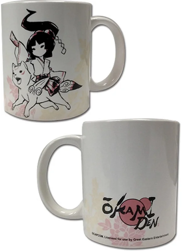 glossy ceramic mug-Okamiden - Chibiterasu & Kagura Mug