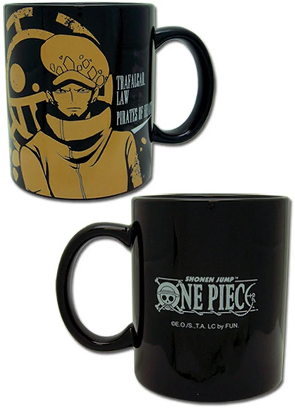 durable travel tumbler-One Piece - Trafalgar D. Water Law Black Mug