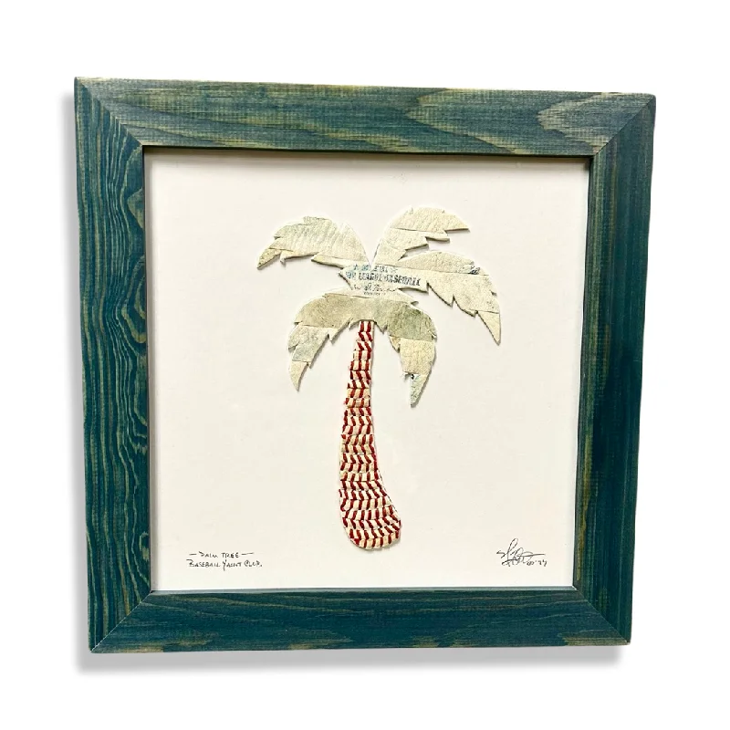 custom engraved coffee cup-Palm Tree Original Artwork - Made from Actual Used Baseballs