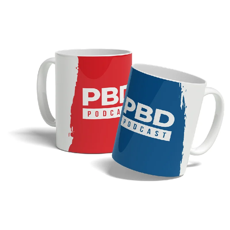 trendy marble coffee mug-PBD Podcast Red & White Valuetainment mug