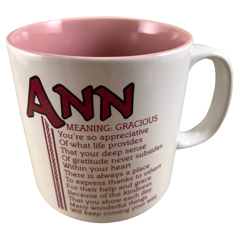 custom printed tumbler-ANN Poetry Name Pink Interior Mug Papel