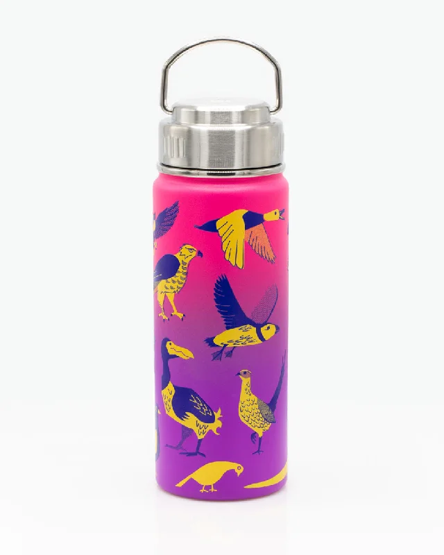 thermal glass coffee cup-Retro Birds 18 oz Steel Bottle