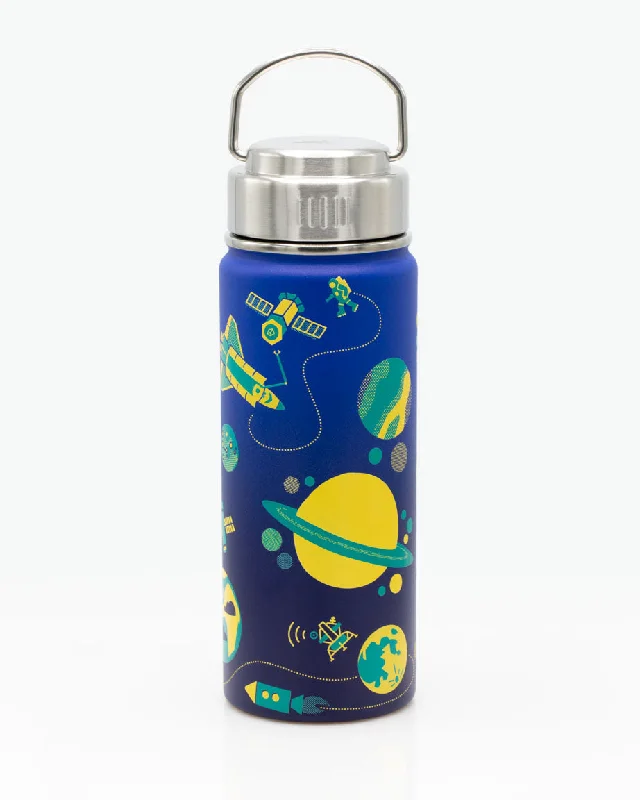 hand-painted glass tumbler-Retro Space 18 oz Steel Bottle