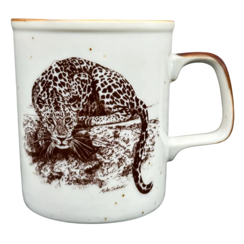 quirky animal tumbler-San Diego Zoo Wild Animal Park Leopard Speckled Mug Otagiri