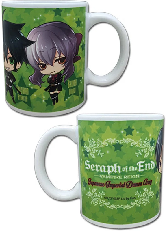 vintage enamel teacup-Seraph Of The End - Japanese Imperial Demon Army SD Group Mug