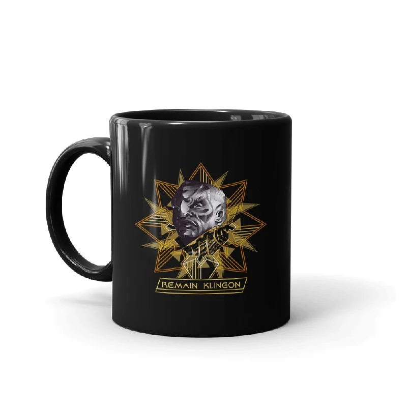 floral porcelain tumbler-Star Trek: Discovery Remain Klingon Black Mug