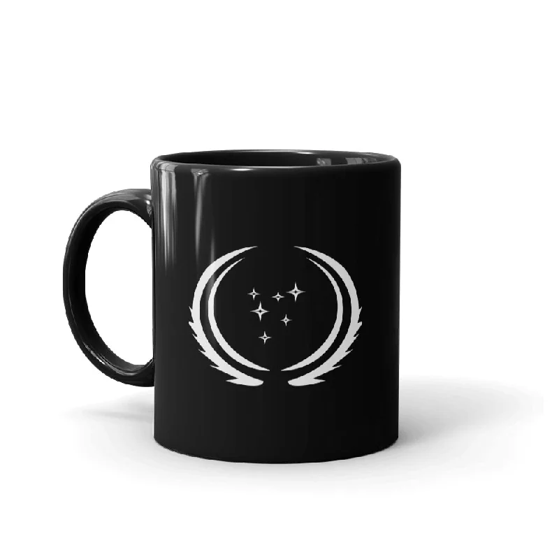 elegant bone china mug-Star Trek: Discovery 32nd Century United Federation of Planets Flag Black Mug