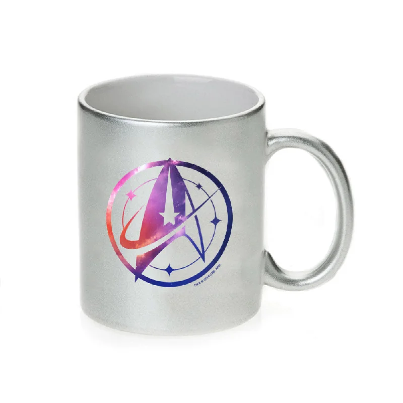 durable ceramic mug-Star Trek: Discovery Universe Logo Silver Metallic 11 oz Mug