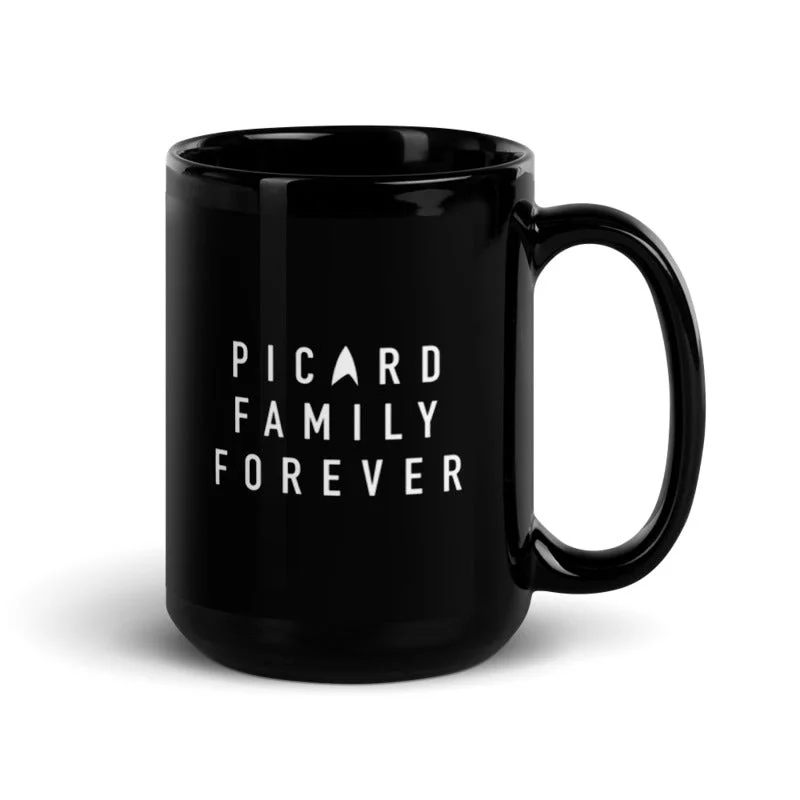 artisan ceramic teacup-Star Trek: Picard Coat of Arms Picard Family Forever 15 oz Black Mug