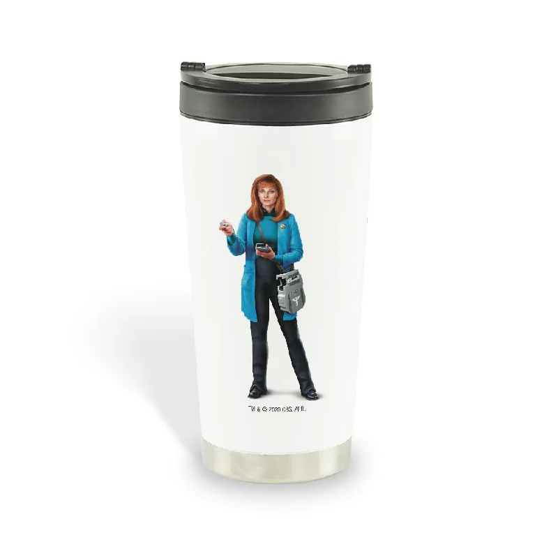 elegant espresso tumbler-Star Trek: The Next Generation Beverly Crusher 16 oz Stainless Steel Thermal Travel Mug