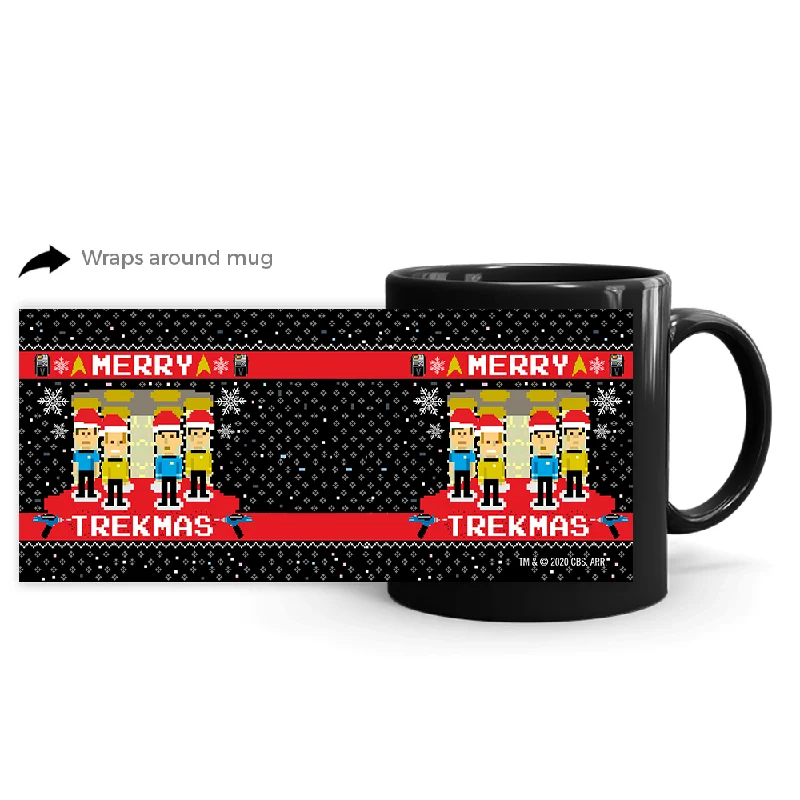 unbreakable stoneware cup-Star Trek: The Original Series Merry Trekmas Black Mug