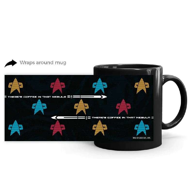 luxury stainless mug-Star Trek: Voyager Coffee in that Nebula Badge Black Mug