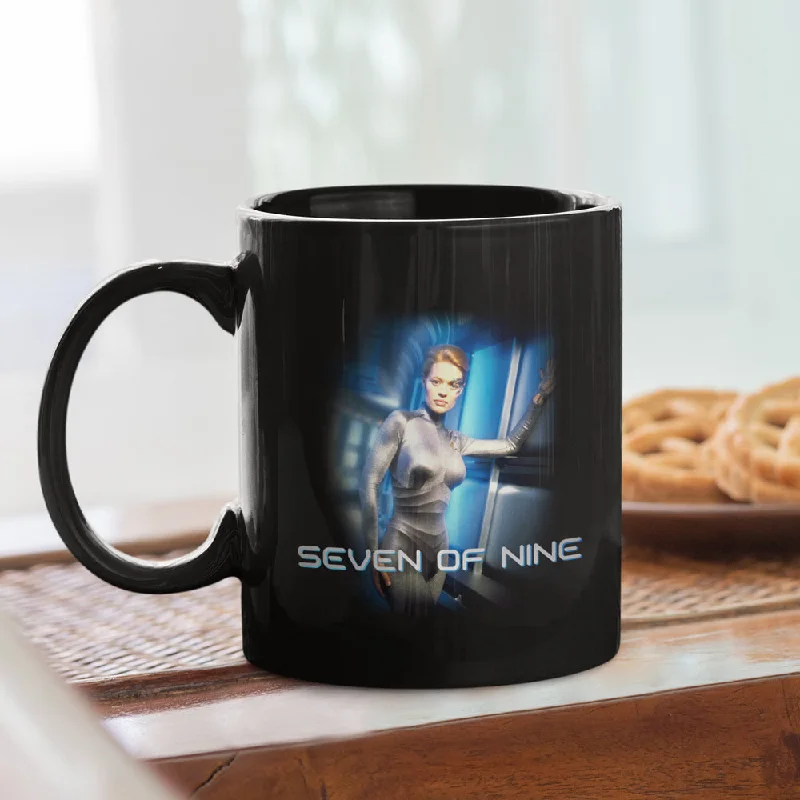 quirky cartoon tumbler-Star Trek: Voyager Seven of Nine Black Mug