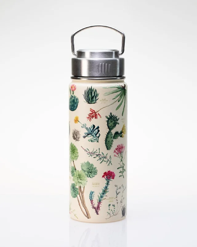 foldable travel tumbler-Succulents 18 oz Steel Bottle