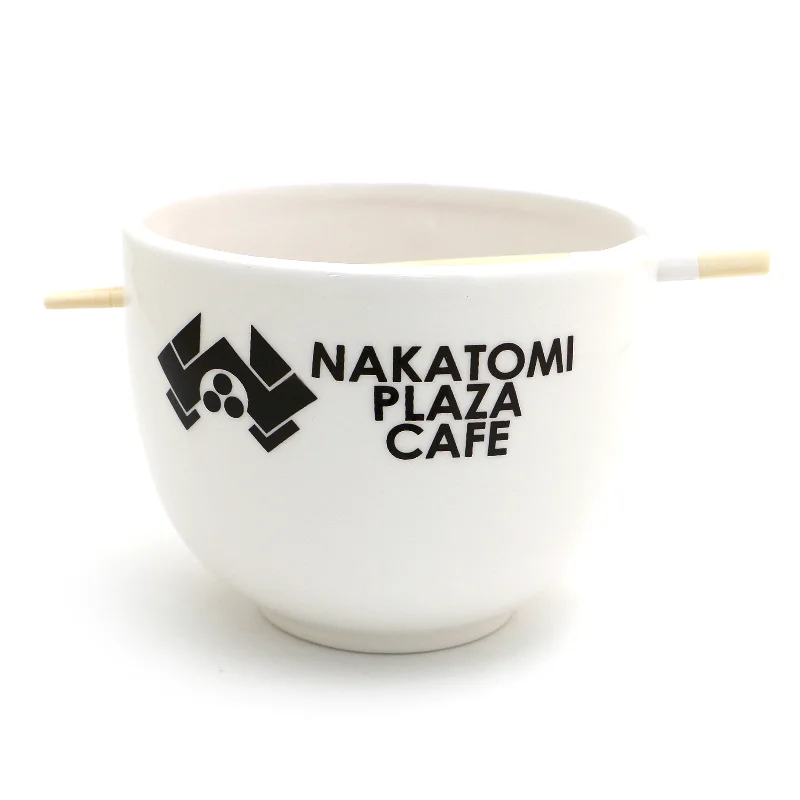 eco bamboo teacup-OOPS SALE- Nakatomi Plaza Cafe chopstick bowl, noodle bowl, Die Hard bowl with chopsticks