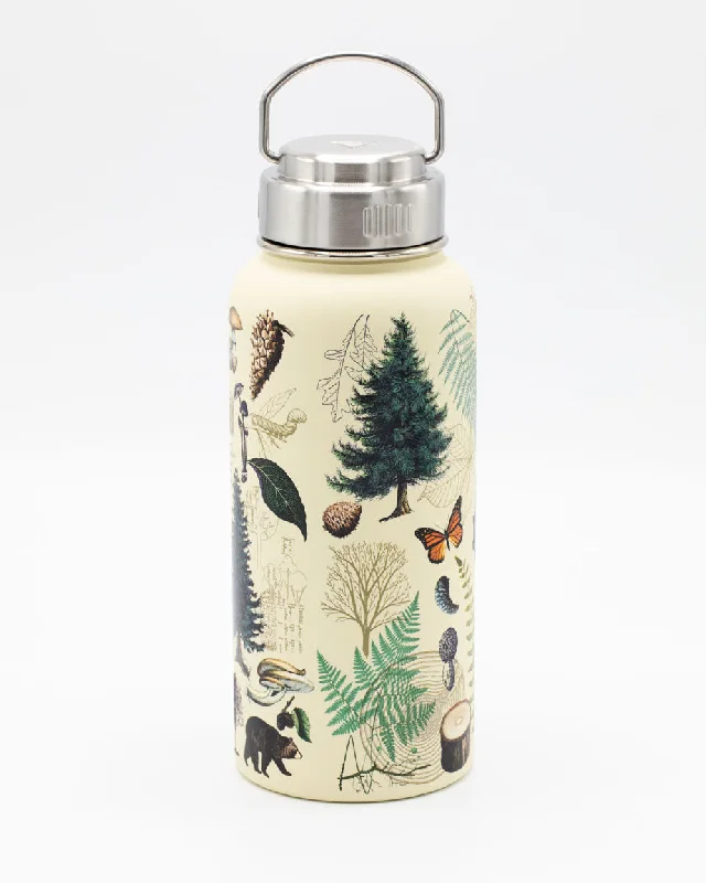 eco-friendly bamboo tumbler-Woodland Forest 32 oz Steel Bottle