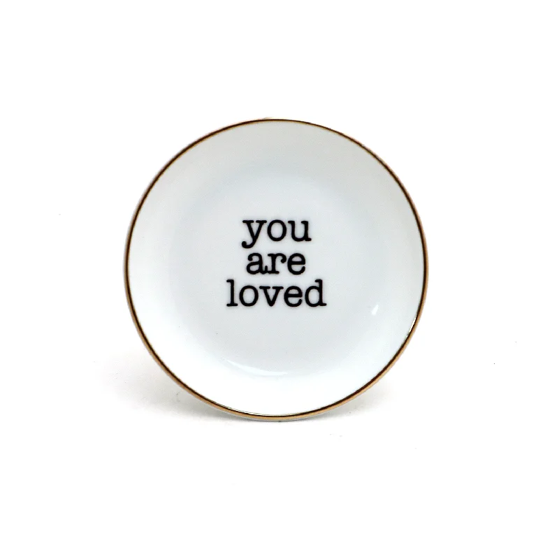 lightweight silicone cup-You Are Loved Ring Dish, GOLD, ring holder, trinket dish